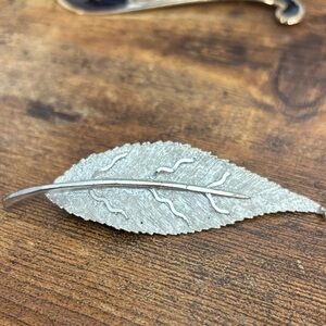 Elegant Silver Leaf Brooch